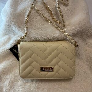 bebe Ivory Quilted Crossbody Bag